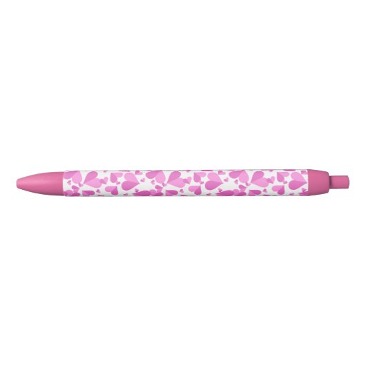 Confetti Hearts Pink Zwarte Inkt Pen (Voorkant)