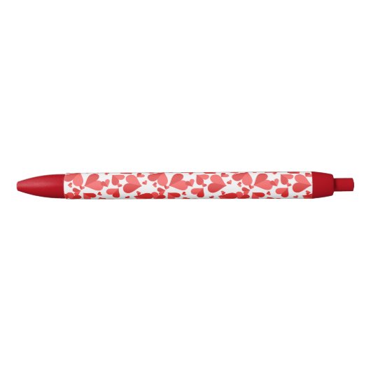 Confetti Hearts Red Zwarte Inkt Pen (Voorkant)