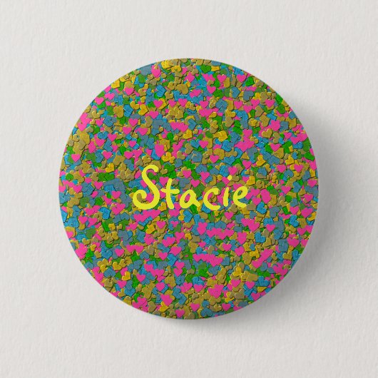 Confetti Hearts Ronde Button 5,7 Cm (Voorkant)