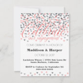 Confetti Hearts Verloving Uitnodiging (Voorkant)