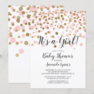 Confetti Het is een Baby shower voor meisjes Kaart