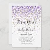 Confetti Het is een Baby shower voor meisjes Kaart (Voorkant)