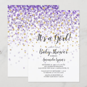 Confetti Het is een Baby shower voor meisjes Kaart