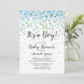 Confetti Het is een Boy Baby shower Uitnodiging (Staand voorkant)