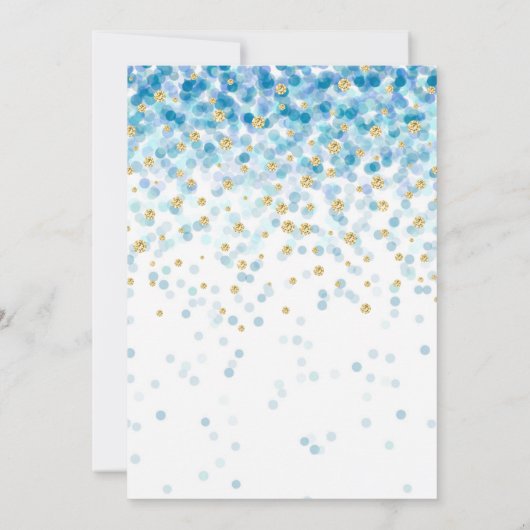 Confetti Het is een Boy Baby shower Uitnodiging (Achterkant)