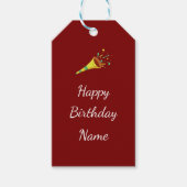 Confetti Horn Happy Birthday Personalized Cadeaulabel (Voorkant)