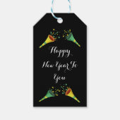 Confetti Horn Happy new year to you black Cadeaulabel (Voorkant)