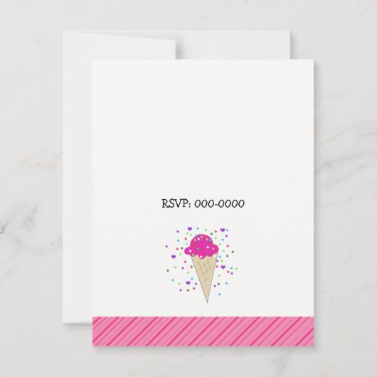 Confetti Ice Cream Birthday Party Kaart (Achterkant)