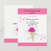 Confetti Ice Cream Birthday Party Kaart (Voorkant / Achterkant)