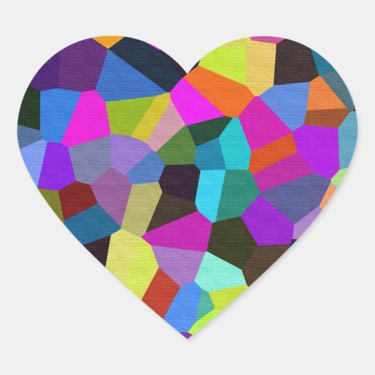Confetti in Jewel Tones Hart Sticker (Voorkant)