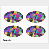 Confetti in Jewel Tones Ovale Sticker (Vel)