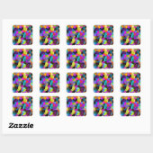 Confetti in Jewel Tones Vierkante Sticker (Vel)