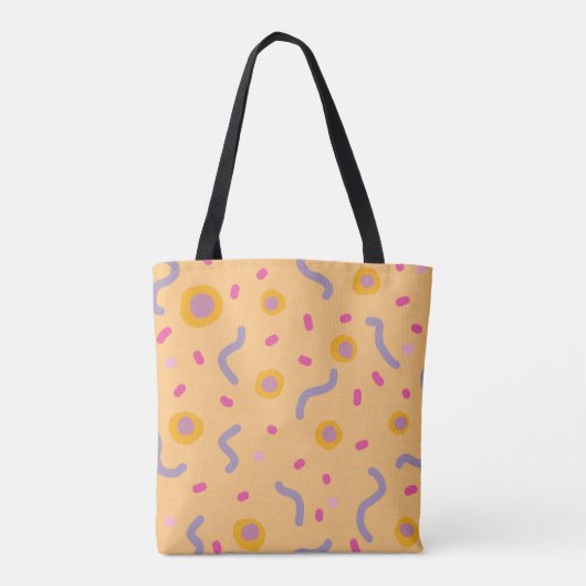 Confetti Joy Lines en Stippen Tote Bag (Achterkant)