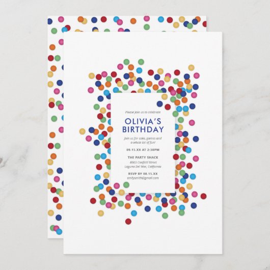 Confetti Kaart (Voorkant / Achterkant)