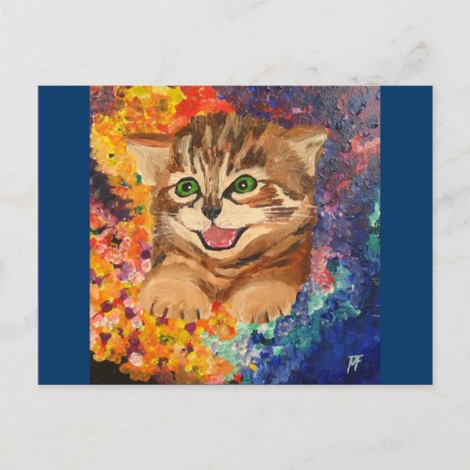 Confetti Kat Briefkaart (Voorkant)