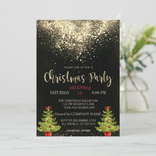 Confetti, kerstboomkerstfeest kaart (Staand voorkant)