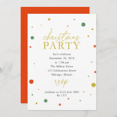 Confetti kerstfeest uitnodiging (Voorkant / Achterkant)