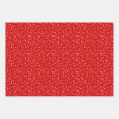 Confetti, kerstmis, snoepriet op groen en rood inpakpapier vel (Voorkant)