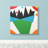 Confetti Kleur Kegel Abstracte Print (Insitu (Houten vloer))