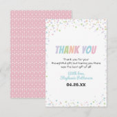 Confetti kleurrijke kleine Baby sprinkhaanschoen Bedankkaart (Voorkant / Achterkant)