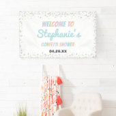 Confetti kleurrijke kleine Baby sprinkhaanschoen Spandoek (Insitu)