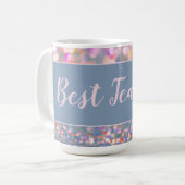Confetti koffie Mok "Beste leraar" (Voorkant links)