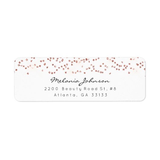 Confetti kristallen Roze roze roodbruin minimumaan Etiket (Voorkant)