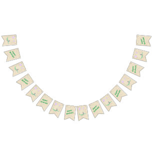 Confetti krokodillengroen beige vlaggetjes