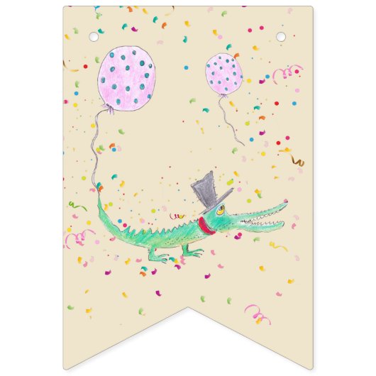 Confetti krokodillengroen beige vlaggetjes (Eerste vlag)