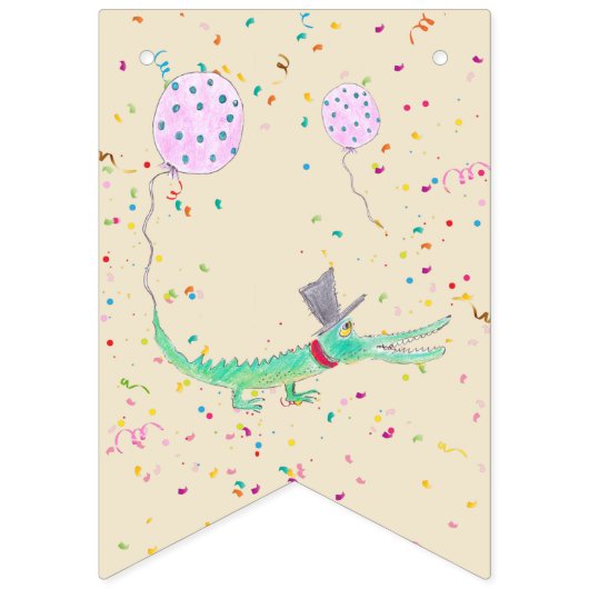 Confetti krokodillengroen beige vlaggetjes (Derde vlag)