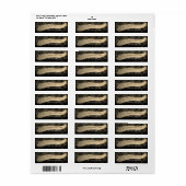 Confetti ,Kwaststreek,Zwart,Hartjes Adreslabel Etiket (Full Sheet)