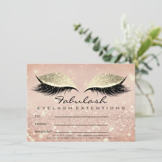 Confetti Lashes Gold Lux Makeup Certificate Gift (Staand voorkant)