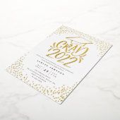Confetti Letterig Afstudeerder 2022 Graduation Par Folie Uitnodiging (Gedraaid)