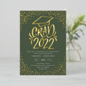 Confetti Letterig Afstudeerder 2022 Graduation Par Folie Uitnodiging (Staand Voorkant)