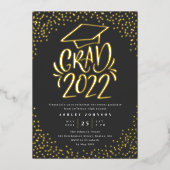 Confetti Lettert Afstudeerder 2022 Graduation Part Folie Uitnodiging (Voorkant)
