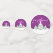 Confetti magenta Snowy kerstboomtafel (Achterkanten)