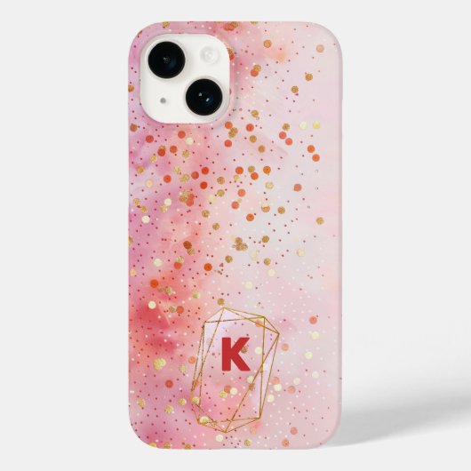 Confetti Magic Monogram Initiaal Aangepast Case-Mate iPhone Case (Achterkant)