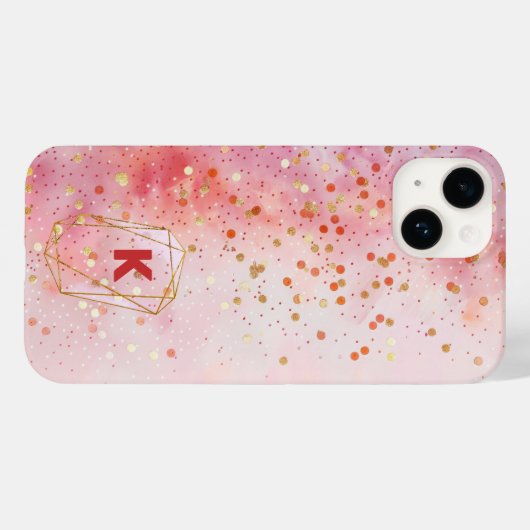 Confetti Magic Monogram Initiaal Aangepast Case-Mate iPhone Case (Achterkant (horizontaal))