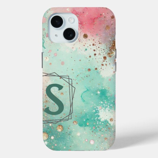 Confetti Magic Monogram Initiaal Aangepast Case-Mate iPhone Case (Achterkant)