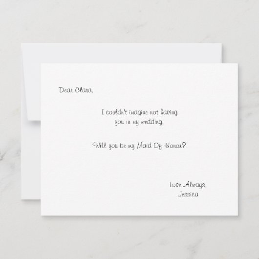 Confetti Maid of Honor | Bridesmaid Kaart (Achterkant)