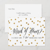 Confetti Maid of Honor | Bridesmaid Kaart (Voorkant / Achterkant)