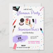 Confetti & Make-up Glamour Feest Verjaardag Kaart (Voorkant)