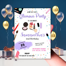 Confetti & Make-up Glamour Feest Verjaardag  Kaart
