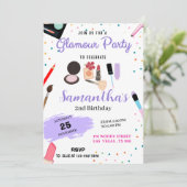 Confetti & Makeup Glamour Party Birthday  Kaart (Staand voorkant)
