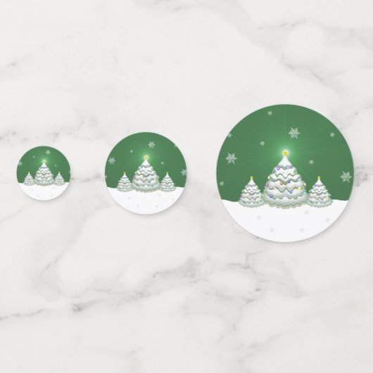 Confetti met de groene kerstboomtafel (Voorkanten)