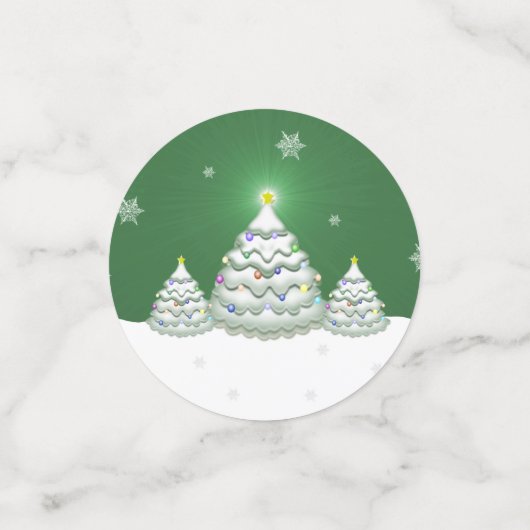 Confetti met de groene kerstboomtafel (Kleine voorkant)