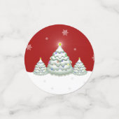Confetti met de rode sneeuwige kerstboomtafel (Kleine voorkant)