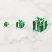 Confetti met kerstcadeaus voor groen kerstcadeau (Voorkanten)