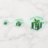 Confetti met kerstcadeaus voor groen kerstcadeau (Achterkanten)