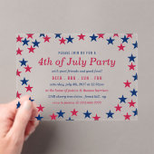 Confetti met sterpangled op 4 juli acryl uitnodigingen (Insitu (Draagbaar))